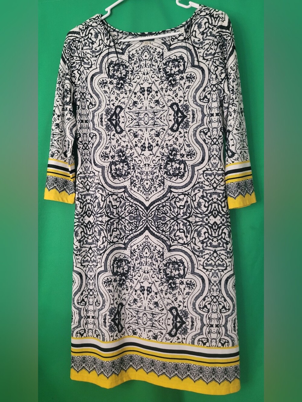 Haani Pattern Paisley Shift Sleeve Dress Floral Stretch Career Church Geometric